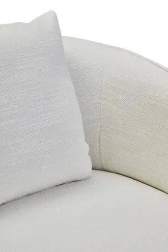 Cream Linen Effect Curved Chair | Bilani