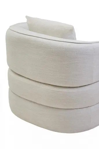 Cream Linen Effect Curved Chair | Bilani