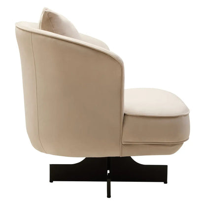 Cream Velvet Swivel Chair | Hale