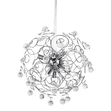 Crystal and Chrome Pendant Light | Hiram