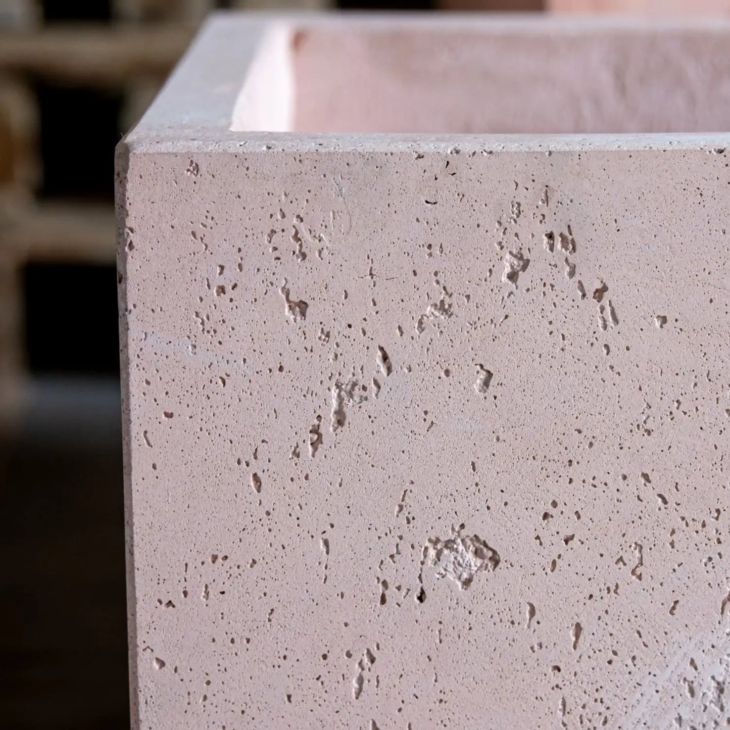 Cubrosa | Blushstone – 70cm Extra Large Concrete Cube Planter – 246L Square Plant Pot