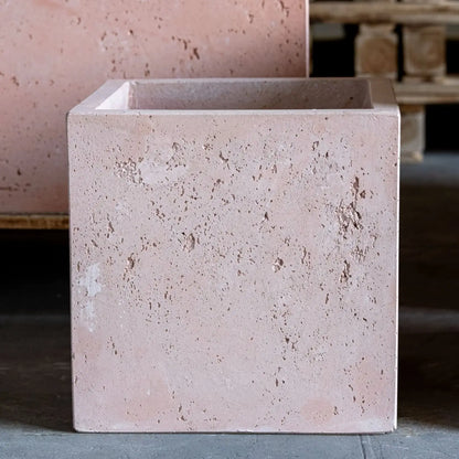 Cubrosa | Blushstone – 70cm Extra Large Concrete Cube Planter – 246L Square Plant Pot