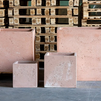 Cubrosa | Blushstone – 85cm XXL Concrete Square Planter – 459L Block Plant Pot