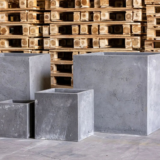 Cubrosa | Onyx Dusk – 40cm Large Concrete Square Planter – 38L Block Plant Pot - Pots & Plants