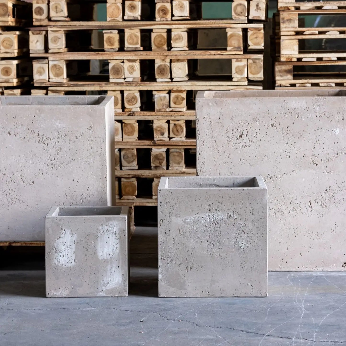 Cubrosa | Truffle – 30cm Medium Concrete Square Planter – 14L Cube Plant Pot