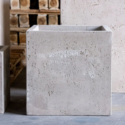 Cubrosa | Truffle – 30cm Medium Concrete Square Planter – 14L Cube Plant Pot