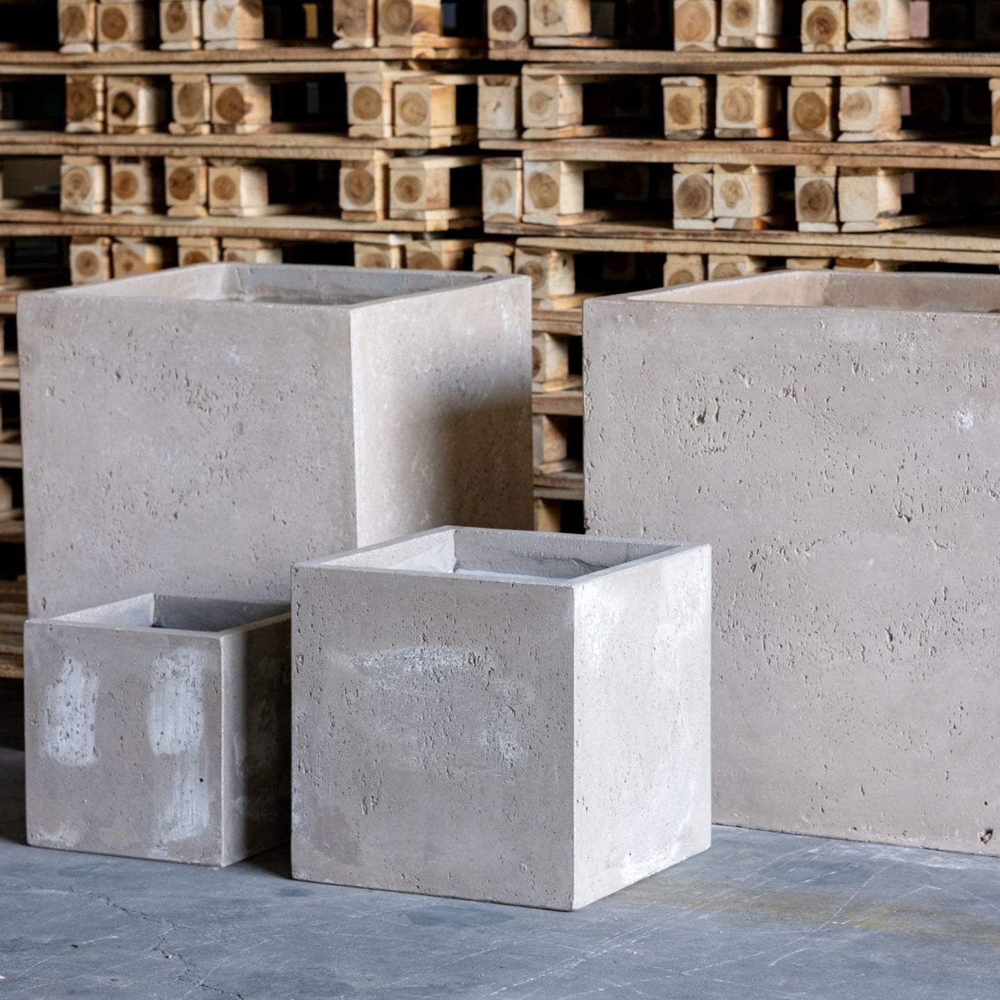 Cubrosa | Truffle – 30cm Medium Concrete Square Planter – 14L Cube Plant Pot - Pots & Plants