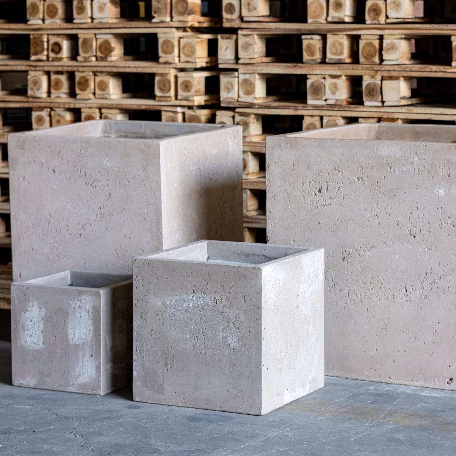 Cubrosa | Truffle – 30cm Medium Concrete Square Planter – 14L Cube Plant Pot - Pots & Plants