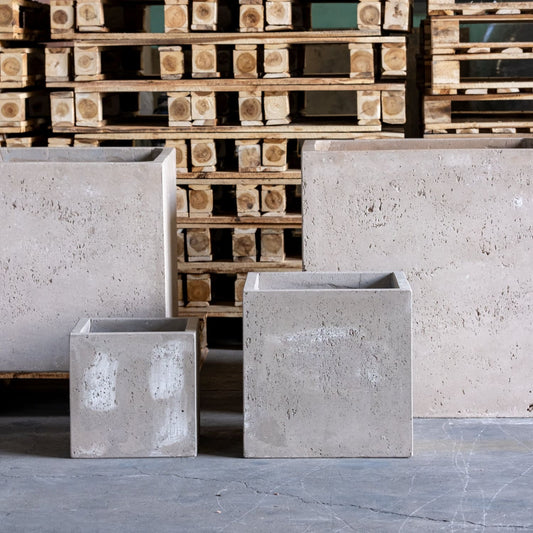 Cubrosa | Truffle – 85cm Extra Large Concrete Square Planter – 459L Block Plant Pot - Pots & Plants