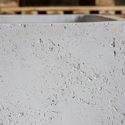Cubrosa | White Mist – 30cm Medium Square Concrete Planter – 14L Block Plant Pot