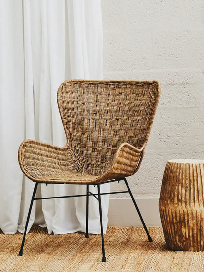 Curved Design Natural Rattan Chair | Manado