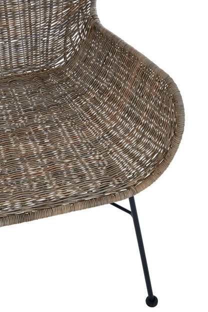Curved Design Natural Rattan Chair | Manado