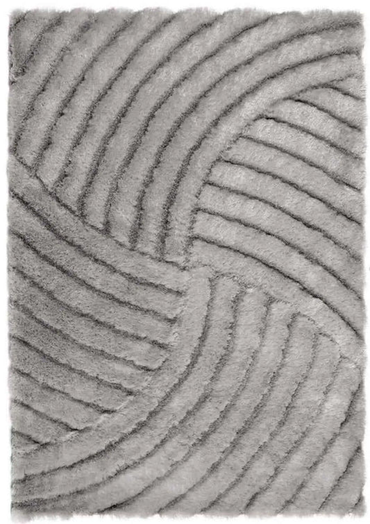 Dallas Silver Grey Shaggy Rug