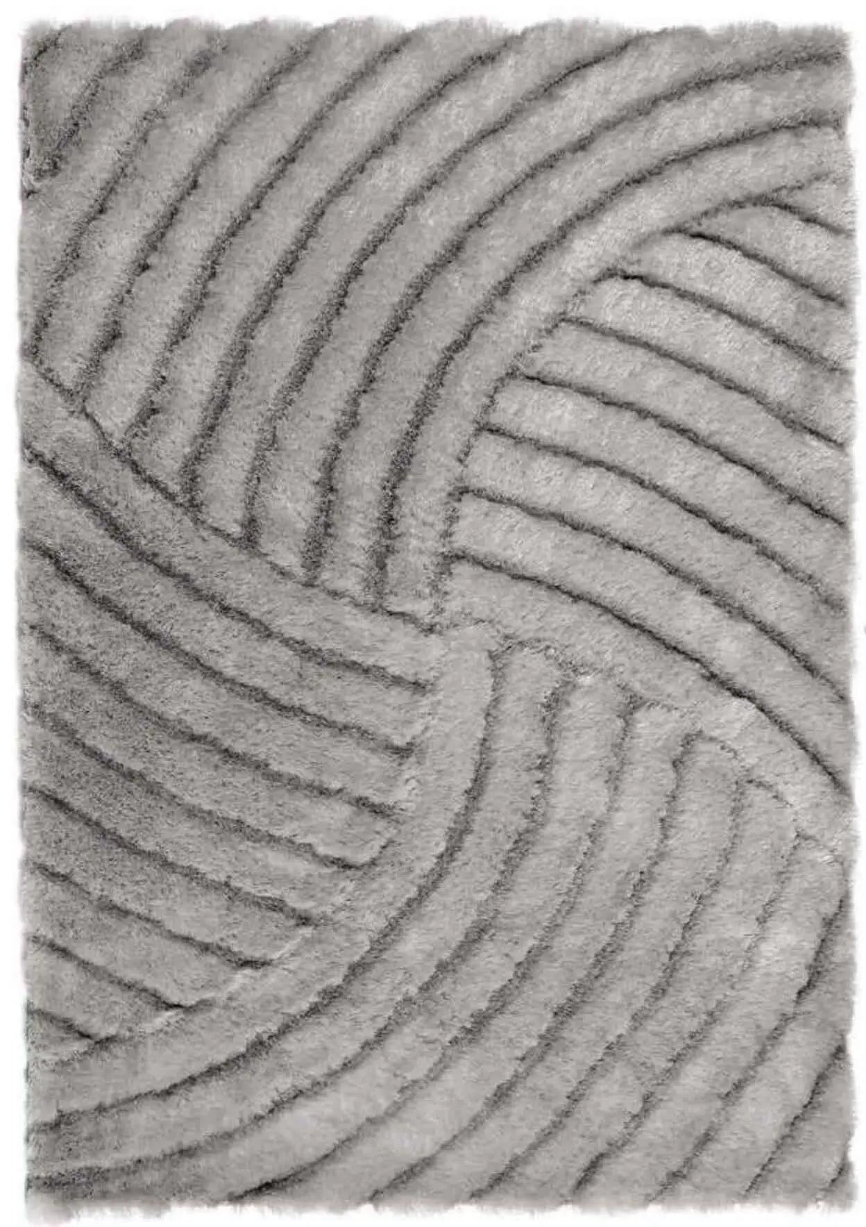 Dallas Silver Grey Shaggy Rug