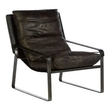 Dark Brown Leather Lounge Chair | Hoxton