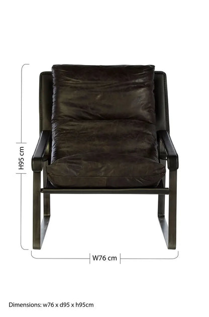 Dark Brown Leather Lounge Chair | Hoxton