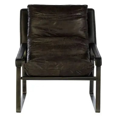Dark Brown Leather Lounge Chair | Hoxton
