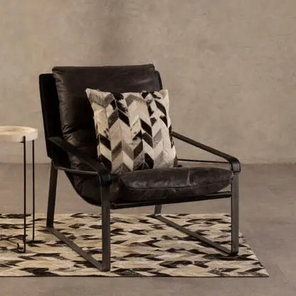Dark Brown Leather Lounge Chair | Hoxton