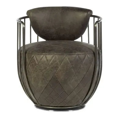 Dark Grey Leather Swivel Chair | Hoxton