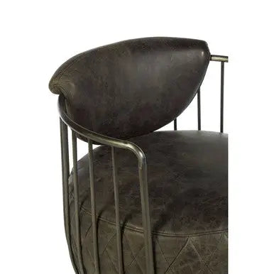 Dark Grey Leather Swivel Chair | Hoxton