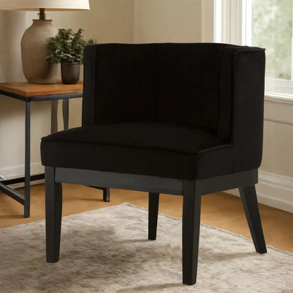 Daxton Black Velvet Chair with Curved Back