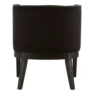 Daxton Black Velvet Chair with Curved Back