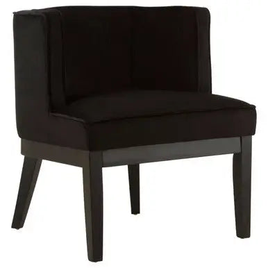 Daxton Black Velvet Chair with Curved Back