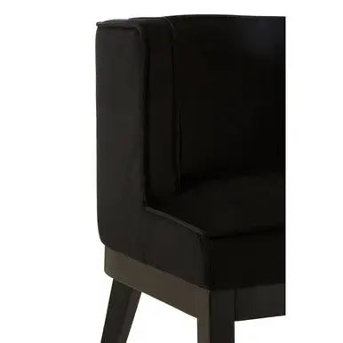 Daxton Black Velvet Chair with Curved Back