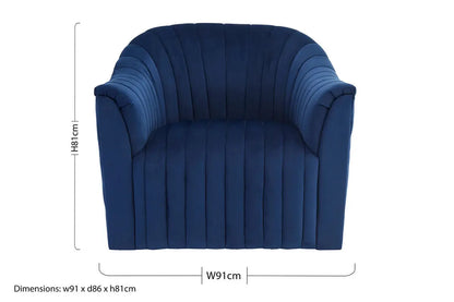 Deep Blue Velvet Armchair | Opel