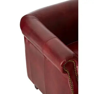 Deep Red Leather Armchair | Victor