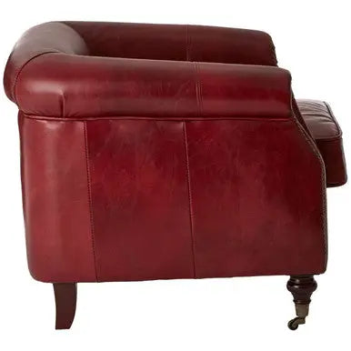 Deep Red Leather Armchair | Victor