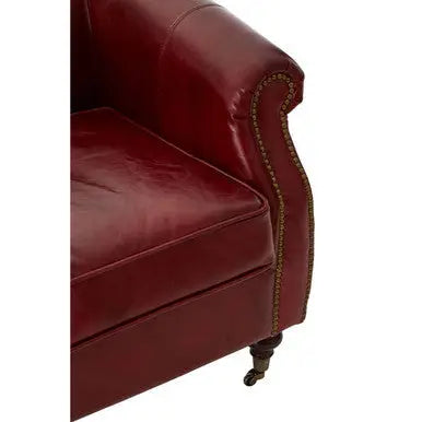 Deep Red Leather Armchair | Victor