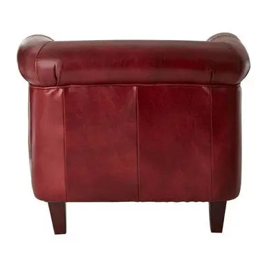 Deep Red Leather Armchair | Victor