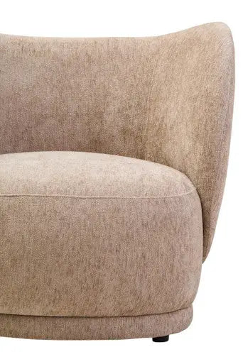 Delray Deep Stone Chenille Effect Curved Chair