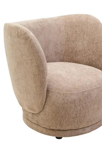 Delray Deep Stone Chenille Effect Curved Chair