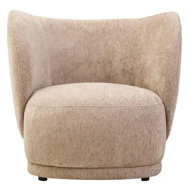 Delray Deep Stone Chenille Effect Curved Chair