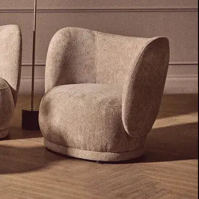 Delray Deep Stone Chenille Effect Curved Chair