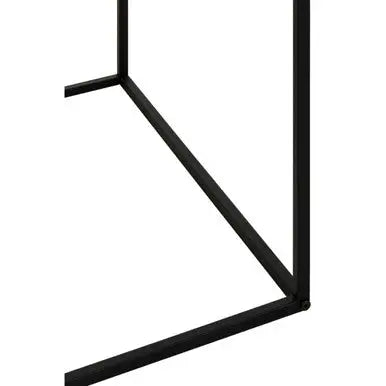 Depok Natural Rattan and Black Finish Metal Square Coffee Table