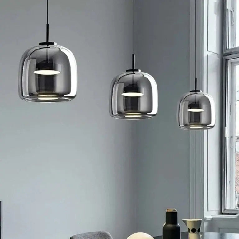 Dildale Black Gold Pendant Lamp LED Warm Light Adjustable Height