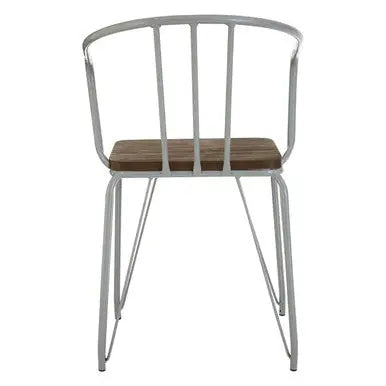 District Grey Metal And Elm Wood Armchair