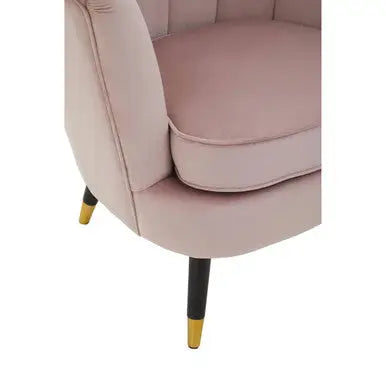 Dusky Pink Velvet Shell Accent Chair | Loretta