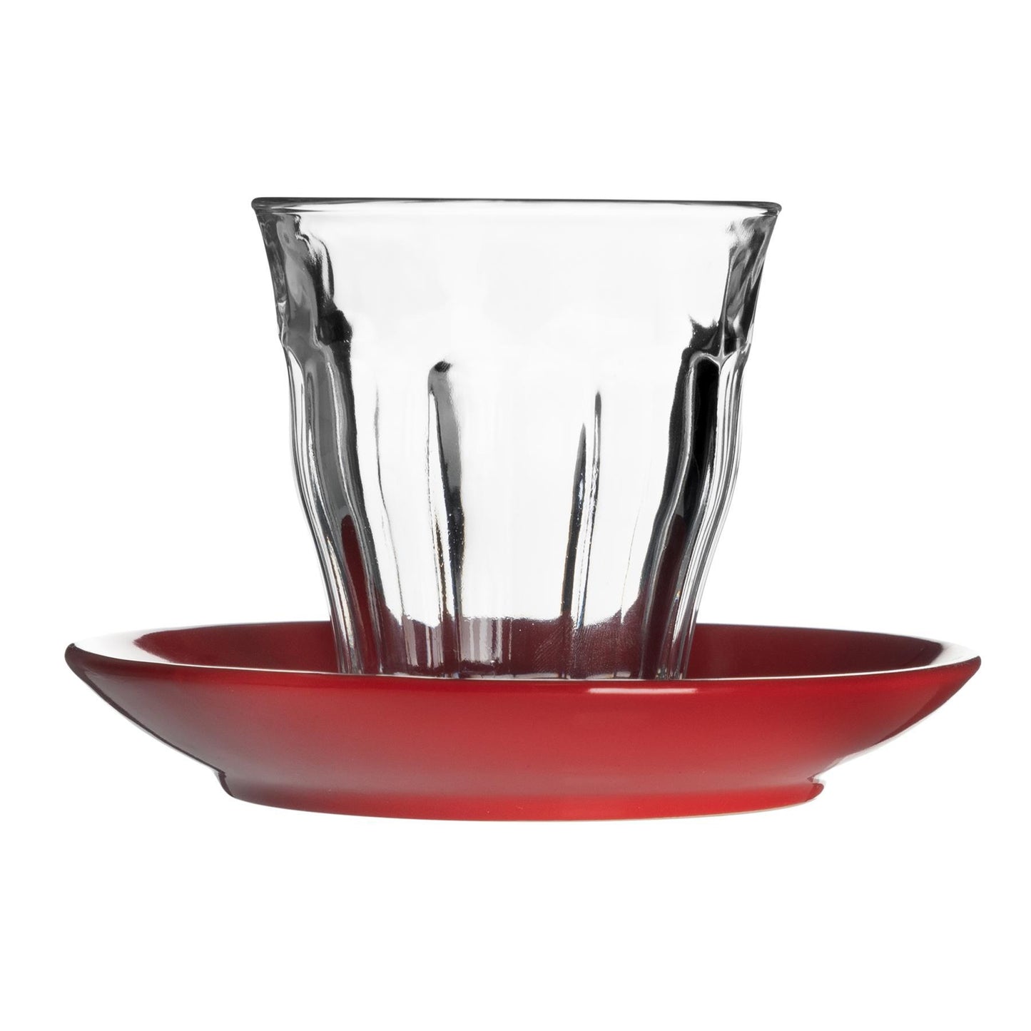 200ml Picardie Glass Coffee Cups & Saucers Set - Pack of Six