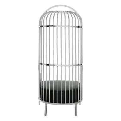 Eliza Silver Metal Dome Cage Chair with Cushion