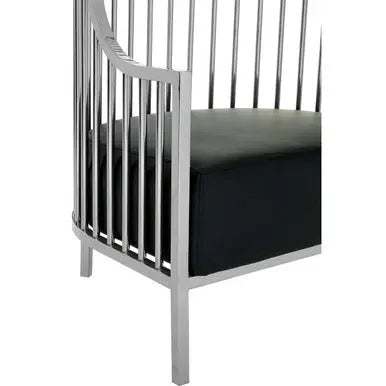 Eliza Silver Metal Dome Cage Chair with Cushion