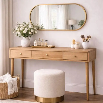Emi - Gold Metal Runway Oval Mirror - 120cm x 40cm