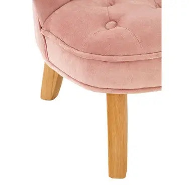 Estelle Light Pink Velvet Button Tufted Kids Chair
