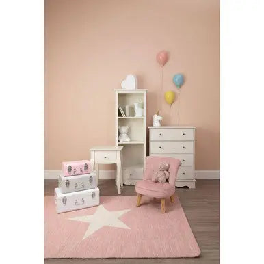 Estelle Light Pink Velvet Button Tufted Kids Chair