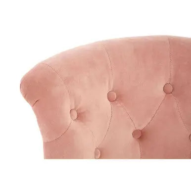 Estelle Light Pink Velvet Button Tufted Kids Chair