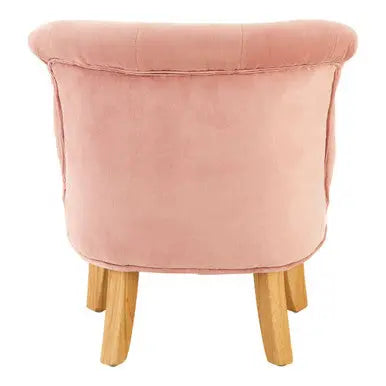 Estelle Light Pink Velvet Button Tufted Kids Chair