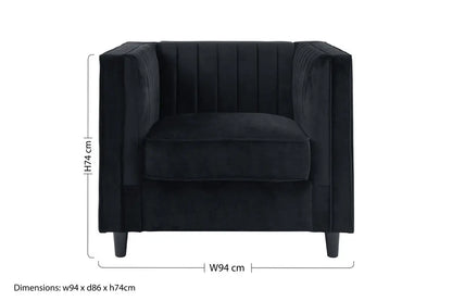 Farah Black Velvet Chair